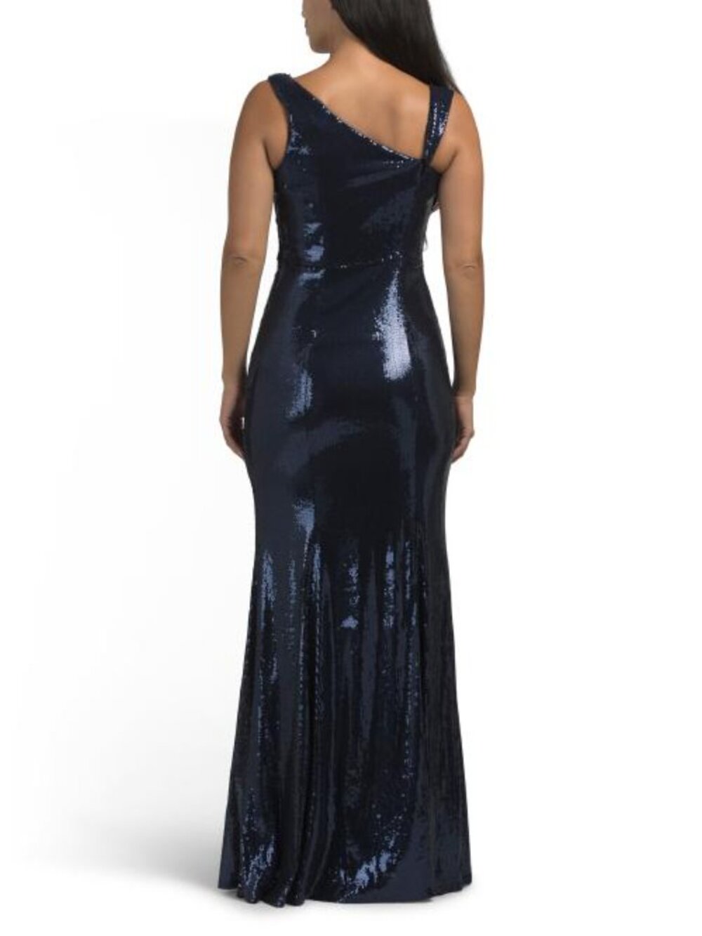 GALINA SIGNATURE Asymetrical Sequin Top Gown - Picture 2 of 4